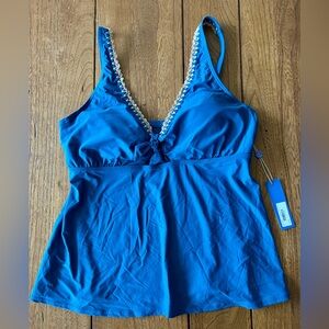 NWT Birdsong teal swim top 38D